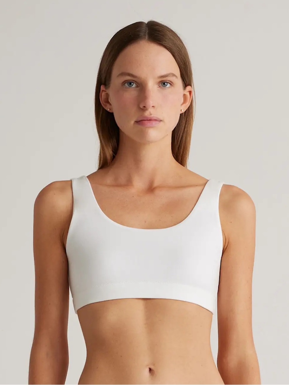 NWOT QUINCE 2 Pack Organic Cotton Tank Bralettes Large Soft White 1070